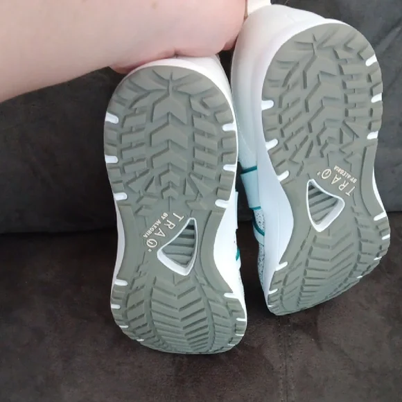 Traq by Alegria White and Teal Speckled Sneakers - Picture 7 of 7